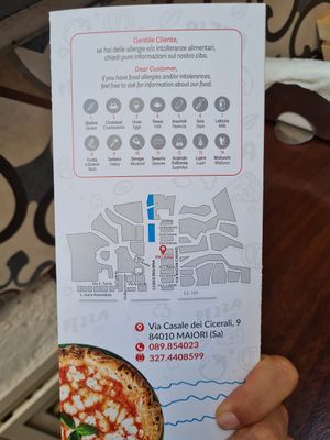 Übersicht Allergene und Kontaktdaten at Donna Maria Pizza in Maiori