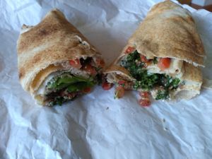 hummus tabouli garden rolled pita at Aladdin's Eatery in West Chester