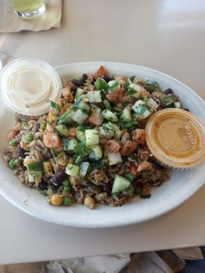 Jasmine's Favorite entree - Lebanese salata #Veganuary at Aladdin's Eatery in West Chester