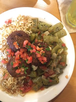 Loubie plate with falafel at Aladdin's Eatery in West Chester