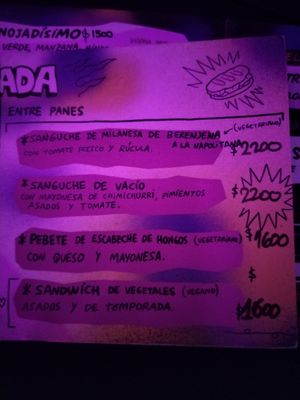 Menu1m at Tres Monos in Buenos Aires