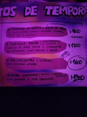 Menu3 at Tres Monos in Buenos Aires