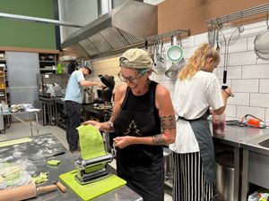 Pasta making  at Vegan Academy in Amsterdam