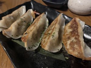 Veggie gyozas  at OITA - Soho in London