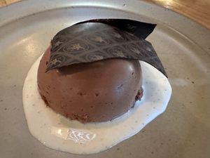 Chocolate mousse dessert  at The Second Story at Little Saint in Healdsburg
