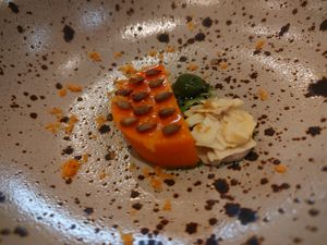 Squash with toasted sunflower seeds - delicious at The Second Story at Little Saint in Healdsburg