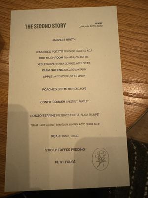 Menu Jan 2024  at The Second Story at Little Saint in Healdsburg