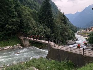 The bridge to reach the restaurant  at Zam Tachji in Alagna Valsesia