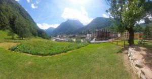View from the terras at Zam Tachji in Alagna Valsesia