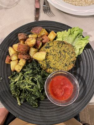 Vegan burger  at Zam Tachji in Alagna Valsesia