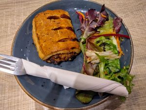 Vegan sausage roll at Dukes Coffee Company in Cork