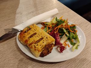 Vegan sausage roll (not the best) at Dukes Coffee Company in Cork