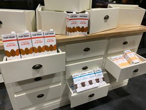 Non-dairy milk.  at Planet Organic - Torrington Place in London