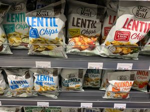 Lentil chips.  at Planet Organic - Torrington Place in London