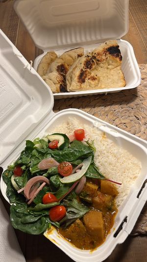 Curry yautia and potato, really good Veggie/Vegan with great taste and good portion!🙂  at Mandala Food Truck in Rincon