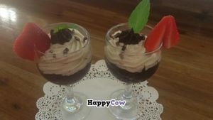 Raw special : raw cocoa dessert with cashew creme at Peace Pies in Redcliffe