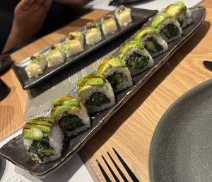 Dragon roll & torched and pressed  at PLANTA  in Atlanta