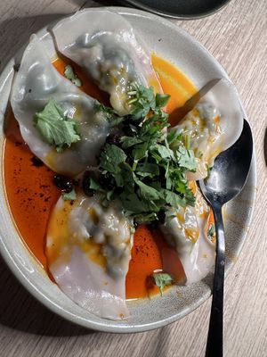 SPINACH SHIITAKE DUMPLINGS  at PLANTA  in Atlanta