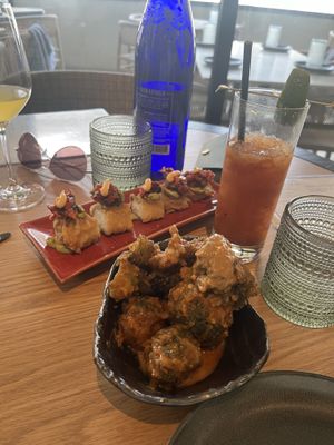 Appetizers, Bang Bang Broccoli and Crispy Rice Cakes with Spicy Ahi    at PLANTA  in Atlanta