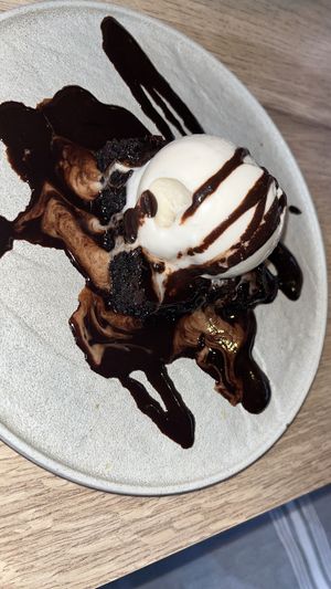 Brownie and ice cream  at PLANTA  in Atlanta
