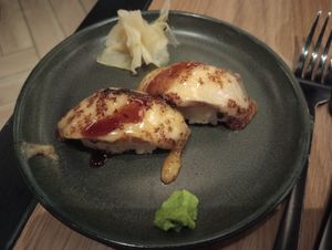 Eggplant nigiri at PLANTA  in Atlanta