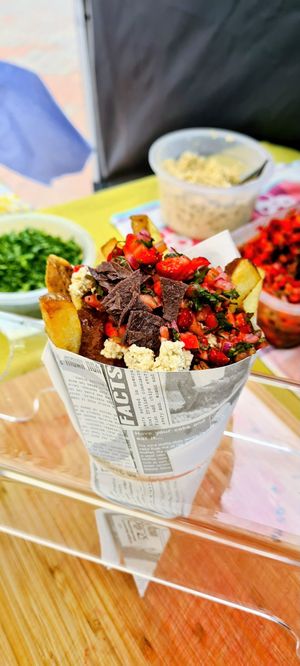 Chocolate 🍫 + strawberry 🍓 on CHIPS 🍟  at FoodEdd in Faversham