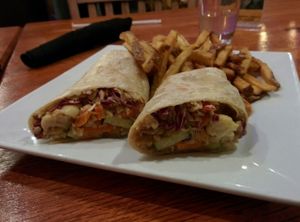 Thai wrap with fries at California Organics Cafe in Nevada City