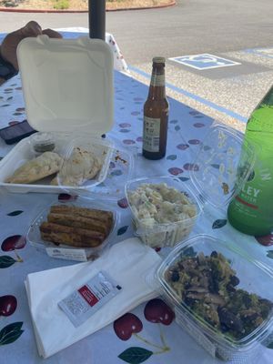 Bounty from the deli!  at California Organics Cafe in Nevada City