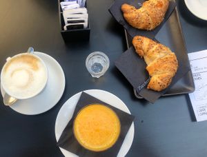 Cornetto and Soy Milk Cappuccino   at Glamour in Biella
