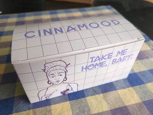 Take away box containing two rolls at Cinnamood in Aachen