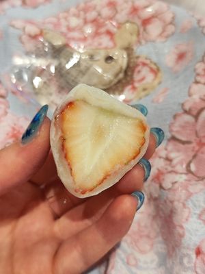 Strawberry mochi at Ben Zai Ten in Nara