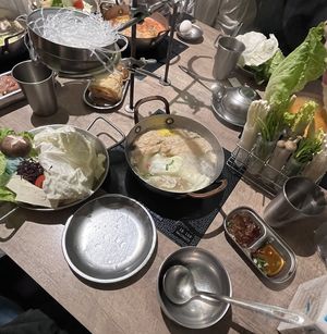 Vegetarian Hot Pot Combo with Mushroom broth and Rice Noodles ($288)  at Delectable Hot Pot Lab - 食焱廠創意鍋物 in Taipei
