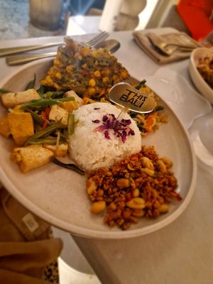 Shredded tempeh at the bottom! at This is Bali in Ubud