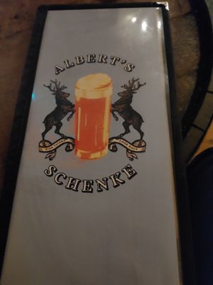 Menu at Alberts Schenke in Liverpool