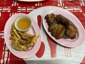 Fried chicken and dumplings  at Nong J - ร้านน้องเจ in Phuket