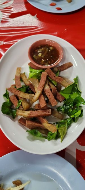 Pork with kefir lime leaves at Nong J - ร้านน้องเจ in Phuket