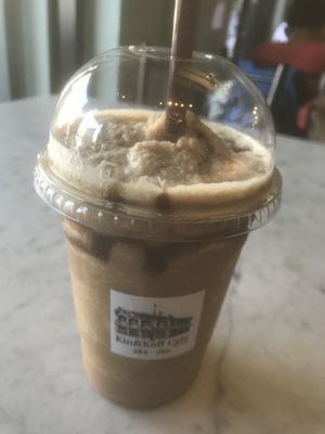 Vegan coffee hazelnut frappe (soy milk)  at Kin & Koff Café in Bangkok