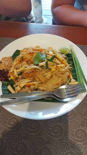 Pad thai at Kin & Koff Café in Bangkok