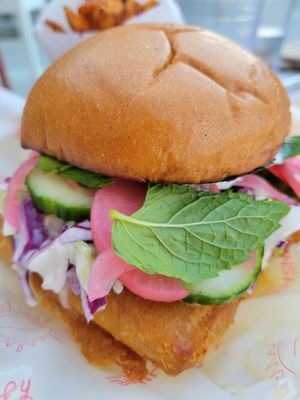 Chickpea Burger at Hey Sunshine Kitchen in Culver City
