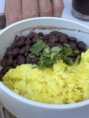 Beans and rice—generous and tasty!  at Hey Sunshine Kitchen in Culver City