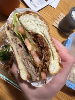 Vegan cheeseburgerr  at Hey Sunshine Kitchen in Culver City