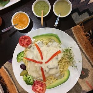 pasta alfredo  at Shaman Restaurant in Cusco