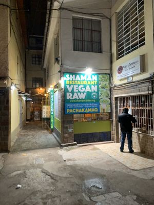 Front the front looking down  at Shaman Restaurant in Cusco