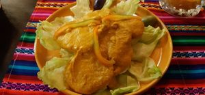 Potato starter at Shaman Restaurant in Cusco