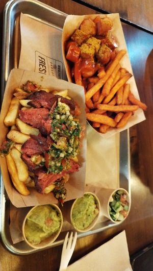 Planted Steak fritten und vegane currywurst at Frittenwerk - Alexa Mall in Berlin