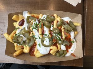 Vegan chilli cheese fries.  at Frittenwerk - Frankfurt Hbf in Frankfurt