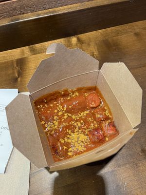 Vegan curry sausage   at Frittenwerk - Frankfurt Hbf in Frankfurt