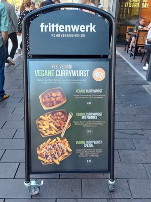 Vegan currywurst options at Frittenwerk in Mannheim