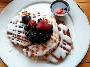Pancakes! These are GF but still good. at The Butcher's Daughter - Nolita in New York City