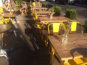 cute outside eating at The Butcher's Daughter - Nolita in New York City